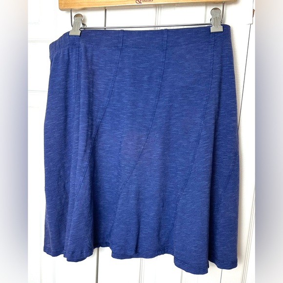 HORNY TOAD&CO ChaChaCha Skirt Blue Shadow A-Line Fluted Organic Cotton Knit - Picture 11 of 11